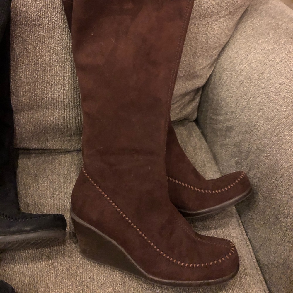 Brown knee high boots!